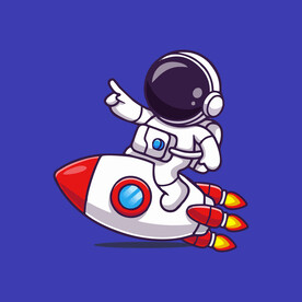 可爱宇航员卡通矢量儿童插画