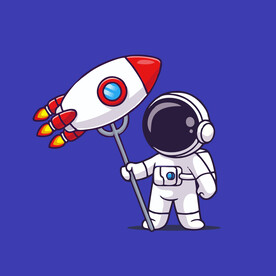 可爱宇航员卡通矢量儿童插画