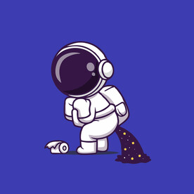 可爱宇航员卡通矢量儿童插画