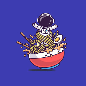 可爱宇航员卡通矢量儿童插画