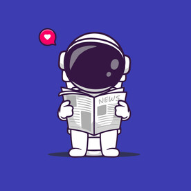 可爱宇航员卡通矢量儿童插画