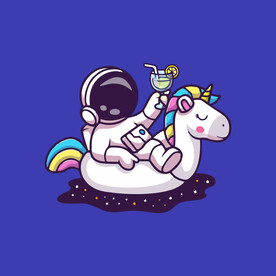 可爱宇航员卡通矢量儿童插画