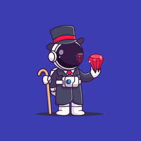 可爱宇航员卡通矢量儿童插画