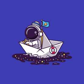 可爱宇航员卡通矢量儿童插画