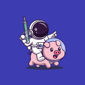 可爱宇航员卡通矢量儿童插画