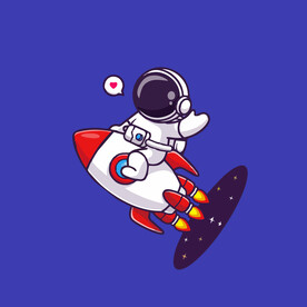 可爱宇航员卡通矢量儿童插画