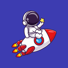 可爱宇航员卡通矢量儿童插画