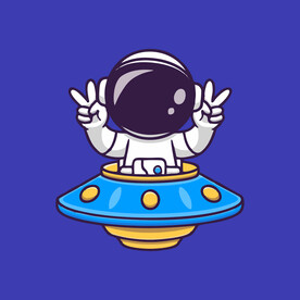 可爱宇航员卡通矢量儿童插画