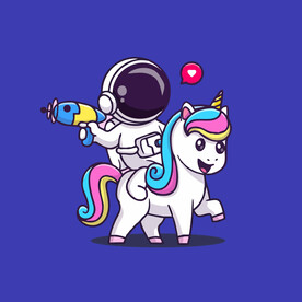 可爱宇航员卡通矢量儿童插画