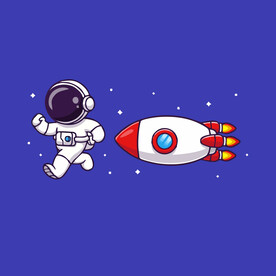 可爱宇航员卡通矢量儿童插画