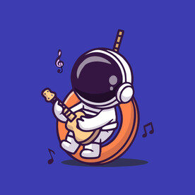 可爱宇航员卡通矢量儿童插画