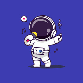 可爱宇航员卡通矢量儿童插画