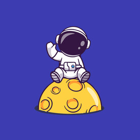 可爱宇航员卡通矢量儿童插画