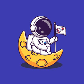 可爱宇航员卡通矢量儿童插画