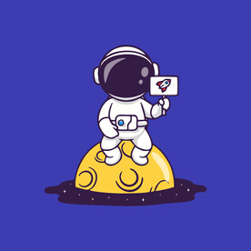 可爱宇航员卡通矢量儿童插画