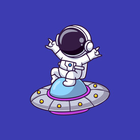 可爱宇航员卡通矢量儿童插画