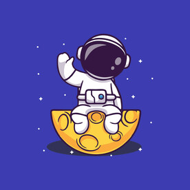 可爱宇航员卡通矢量儿童插画