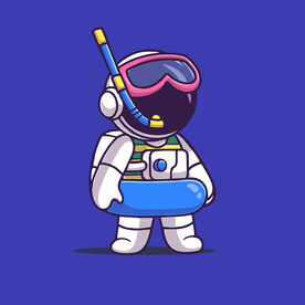 可爱宇航员卡通矢量儿童插画