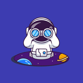 可爱宇航员卡通矢量儿童插画