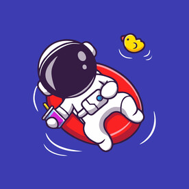 可爱宇航员卡通矢量儿童插画