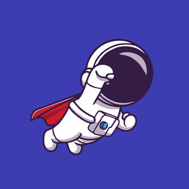 可爱宇航员卡通矢量儿童插画