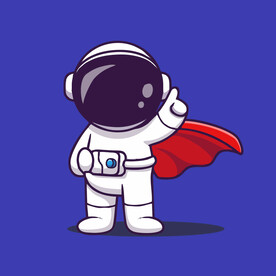 可爱宇航员卡通矢量儿童插画