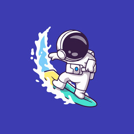 可爱宇航员卡通矢量儿童插画