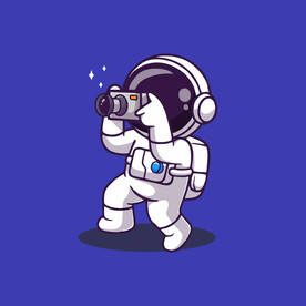 可爱宇航员卡通矢量儿童插画