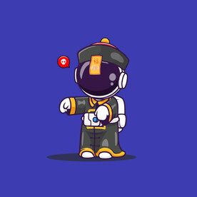 可爱宇航员卡通矢量儿童插画