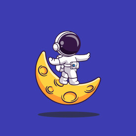 可爱宇航员卡通矢量儿童插画