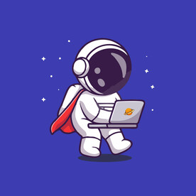 可爱宇航员卡通矢量儿童插画