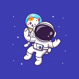 可爱宇航员卡通矢量儿童插画