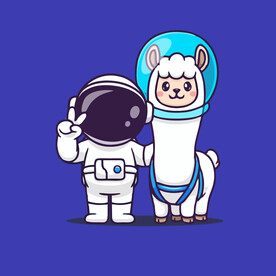 可爱宇航员卡通矢量儿童插画