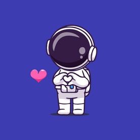 可爱宇航员卡通矢量儿童插画