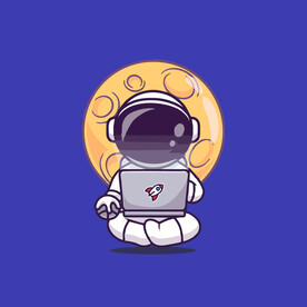 可爱宇航员卡通矢量儿童插画