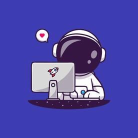 可爱宇航员卡通矢量儿童插画