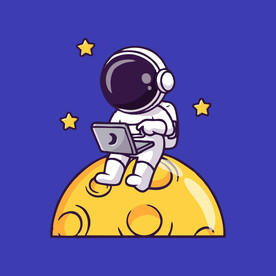 可爱宇航员卡通矢量儿童插画