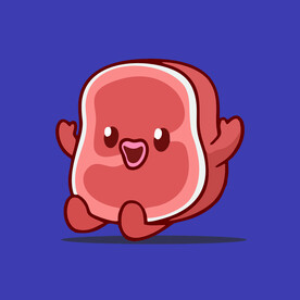 可爱牛排卡通矢量儿童插画