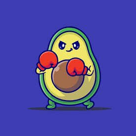 可爱牛油果卡通矢量儿童插画