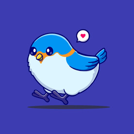 可爱小鸟卡通矢量儿童插画