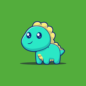 可爱恐龙卡通矢量儿童插画