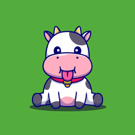 可爱奶牛卡通矢量儿童插画