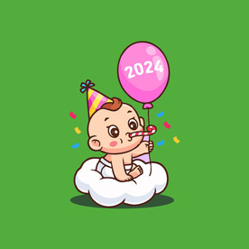 可爱小婴儿卡通矢量儿童插画