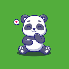 可爱熊猫卡通矢量儿童插画