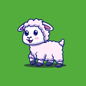 可爱小绵羊卡通矢量儿童插画