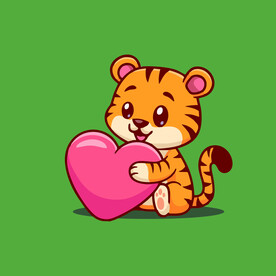 可爱小老虎卡通矢量儿童插画