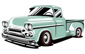 复古老爷车草图