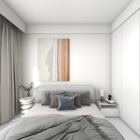 黑白色简约卧室