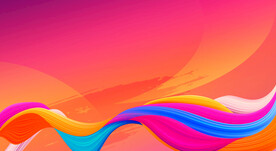 简约大气红色飘带展板背景图片