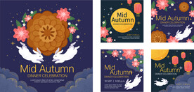 中秋矢量插画素材